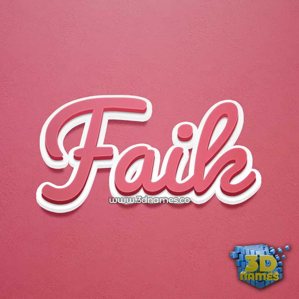 faik in Red Scribble style - 3D name wallpaper