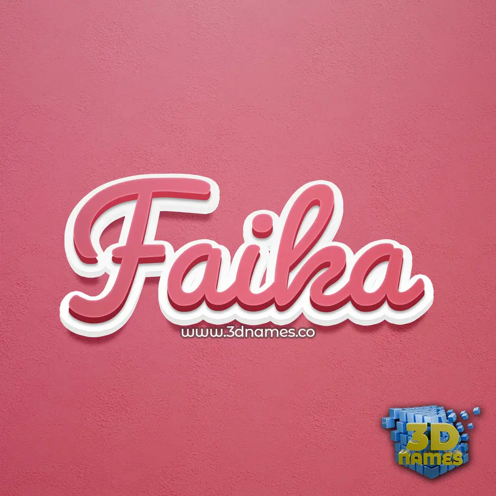faika in Red Scribble style - 3D name wallpaper