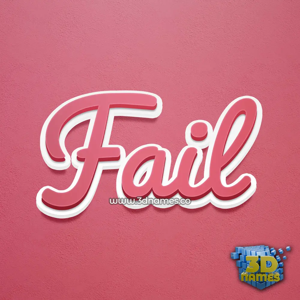 fail in Red Scribble style - 3D name wallpaper