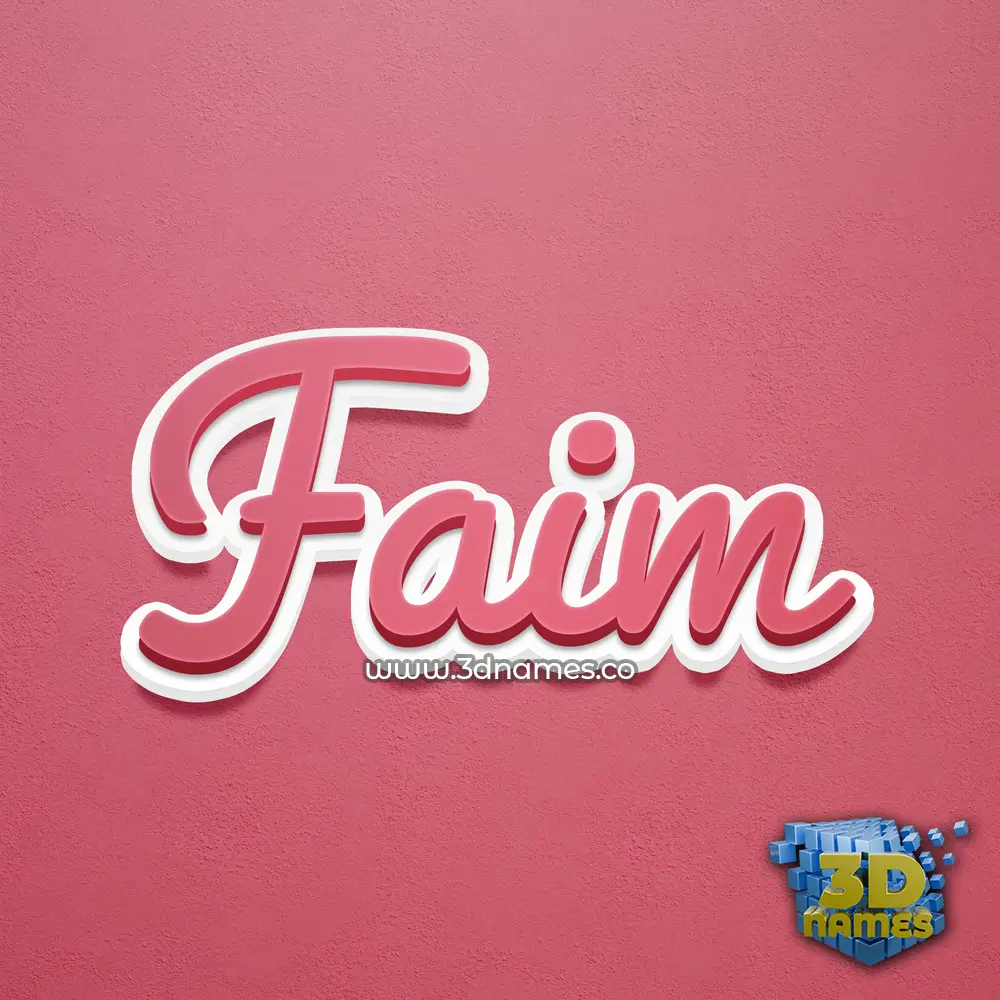 faim in Red Scribble style - 3D name wallpaper