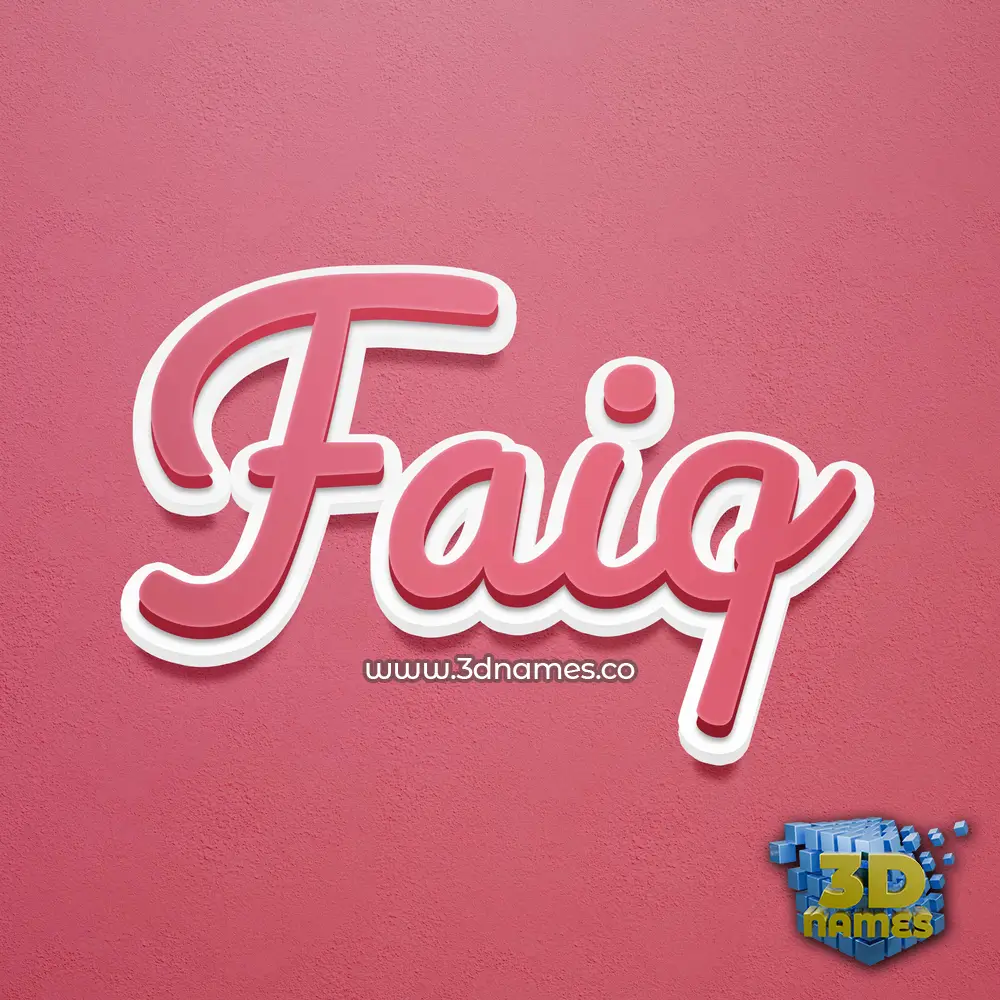 faiq in Red Scribble style - 3D name wallpaper
