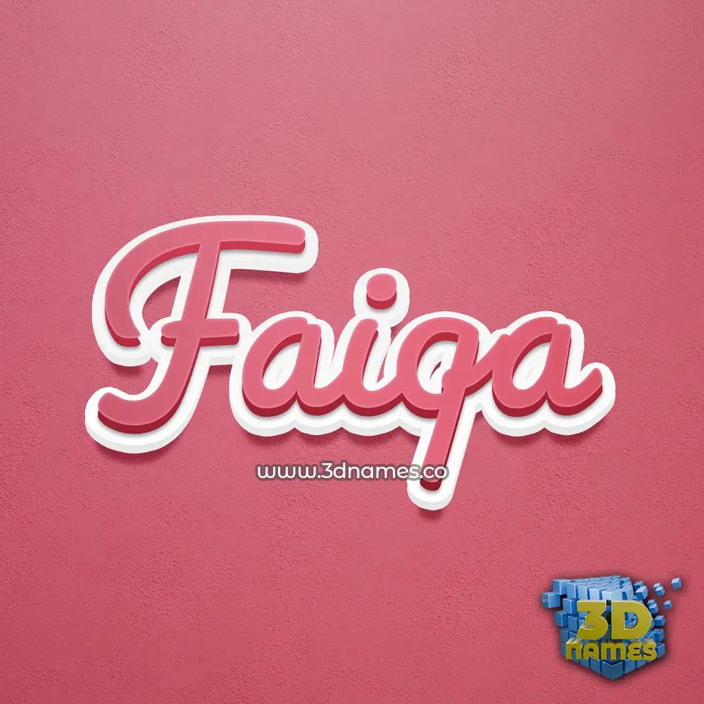faiqa in Red Scribble style - 3D name wallpaper