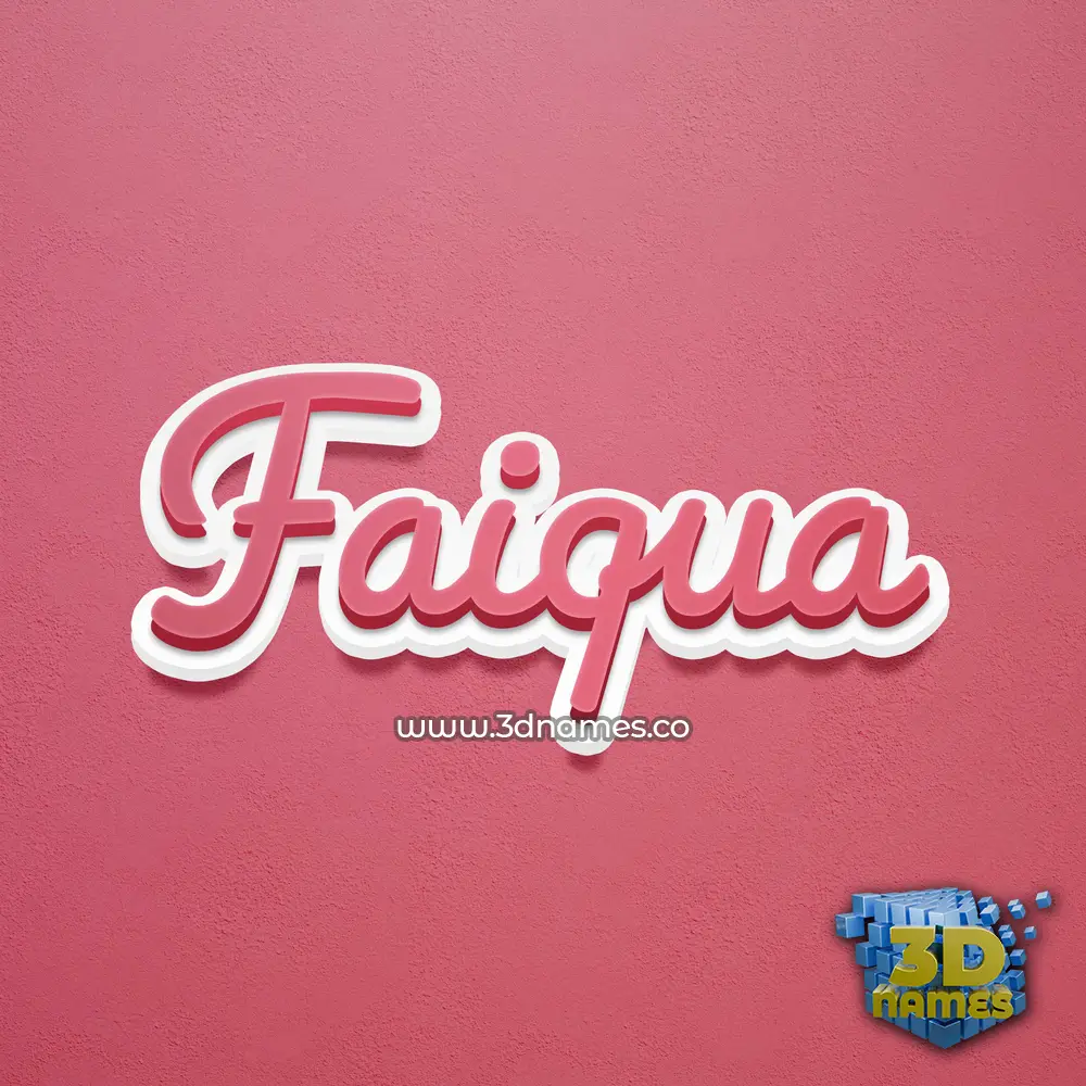 faiqua in Red Scribble style - 3D name wallpaper