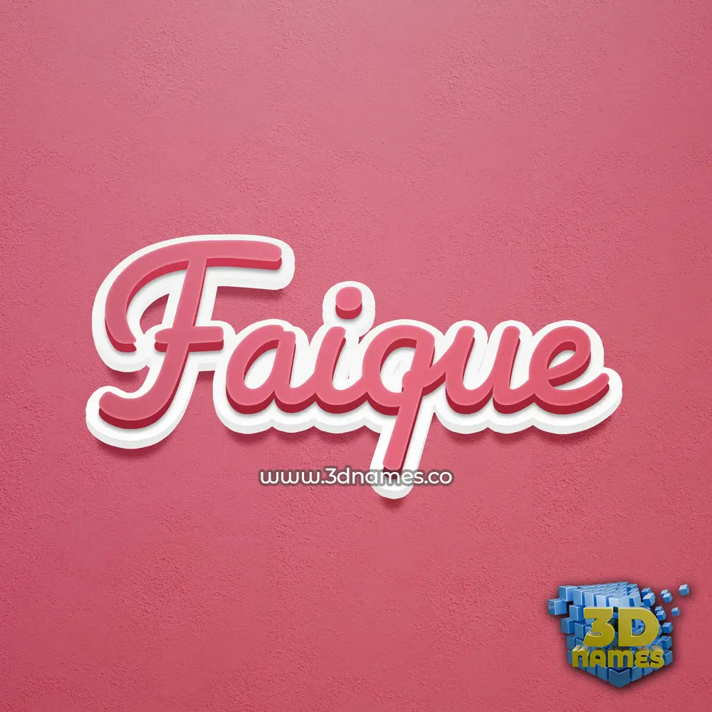 faique in Red Scribble style - 3D name wallpaper