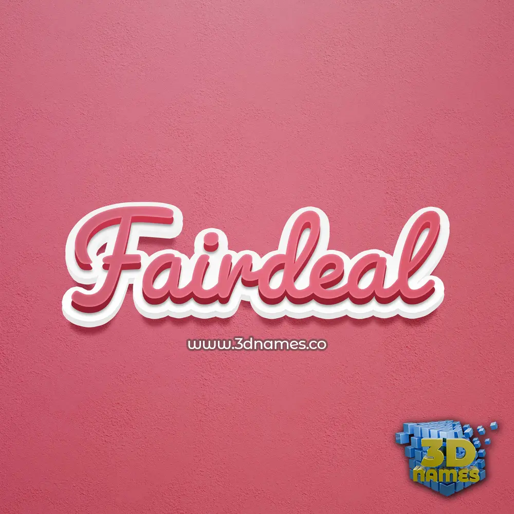 fairdeal in Red Scribble style - 3D name wallpaper
