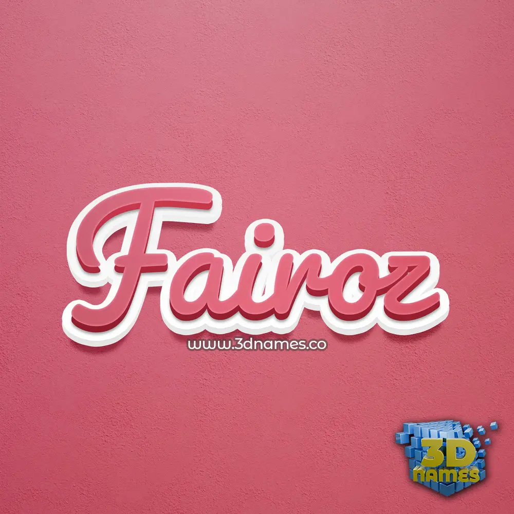 fairoz in Red Scribble style - 3D name wallpaper