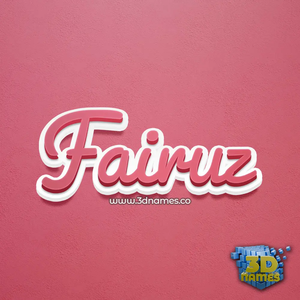 fairuz in Red Scribble style - 3D name wallpaper