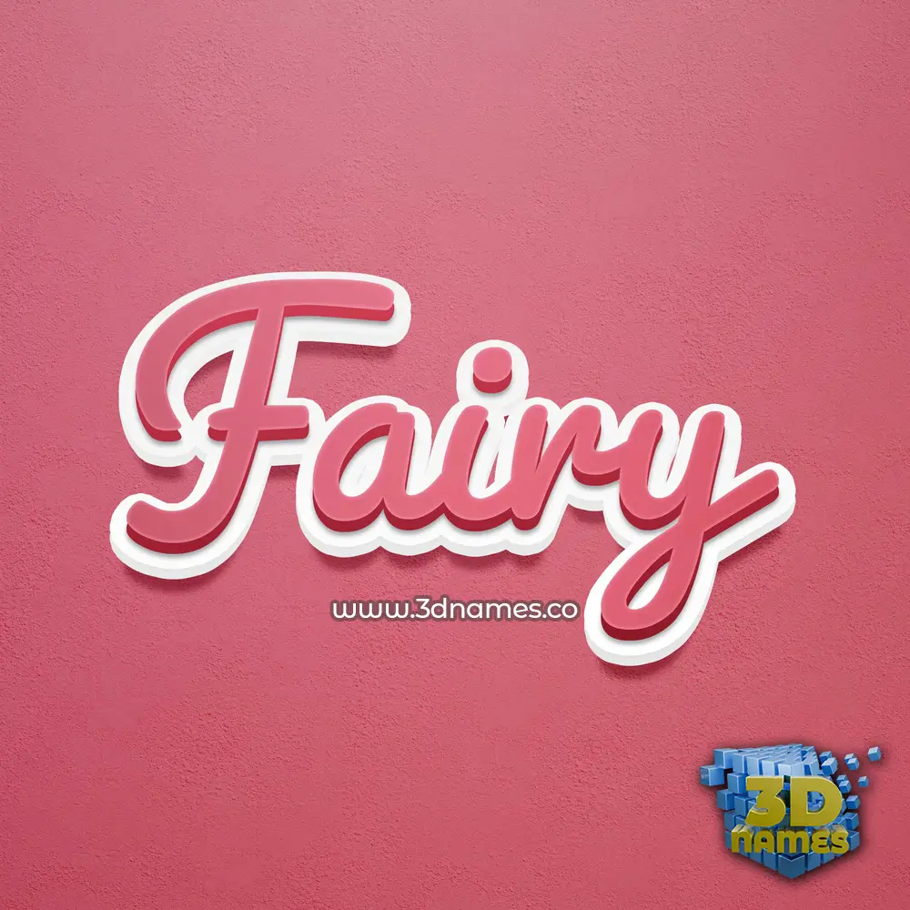 fairy in Red Scribble style - 3D name wallpaper