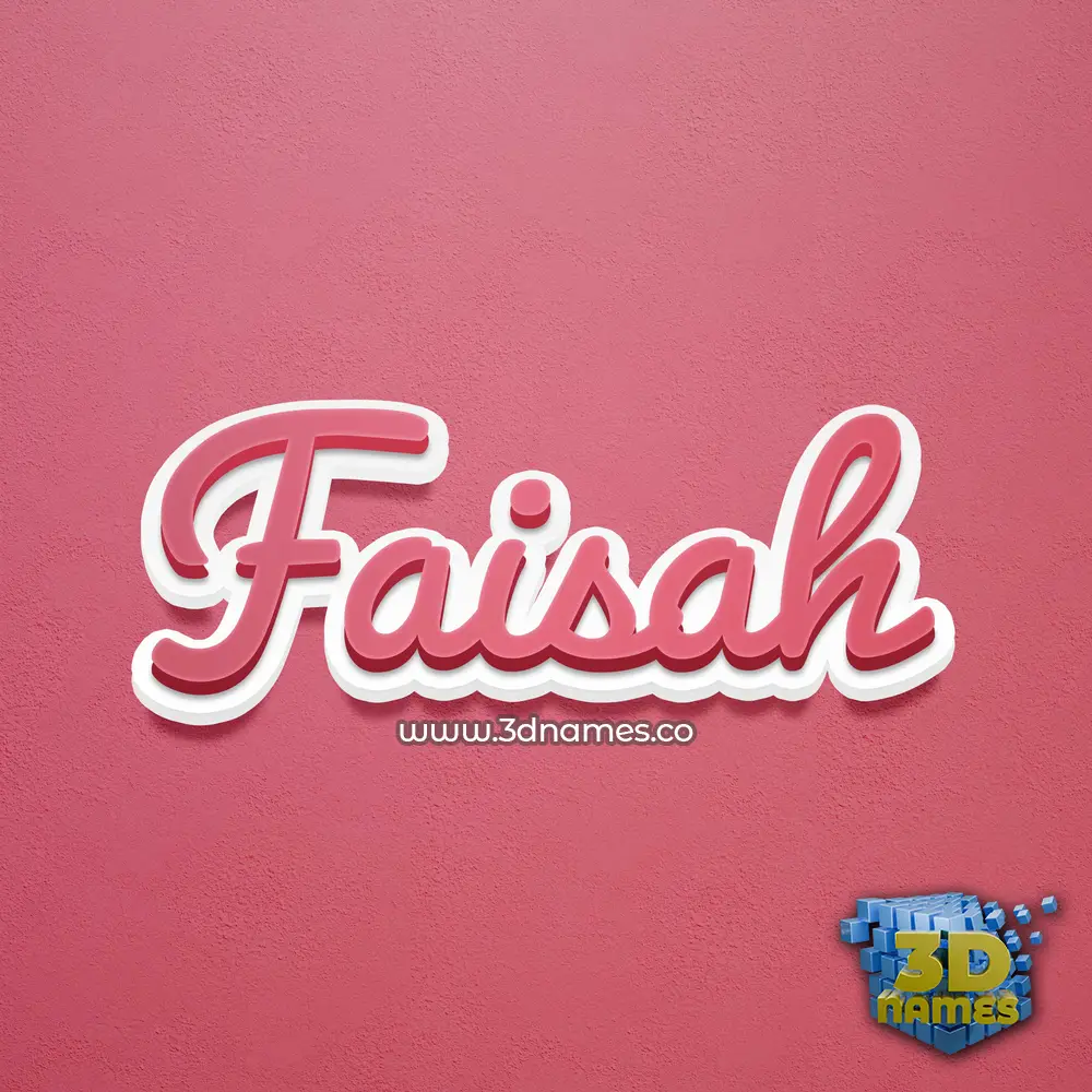 faisah in Red Scribble style - 3D name wallpaper