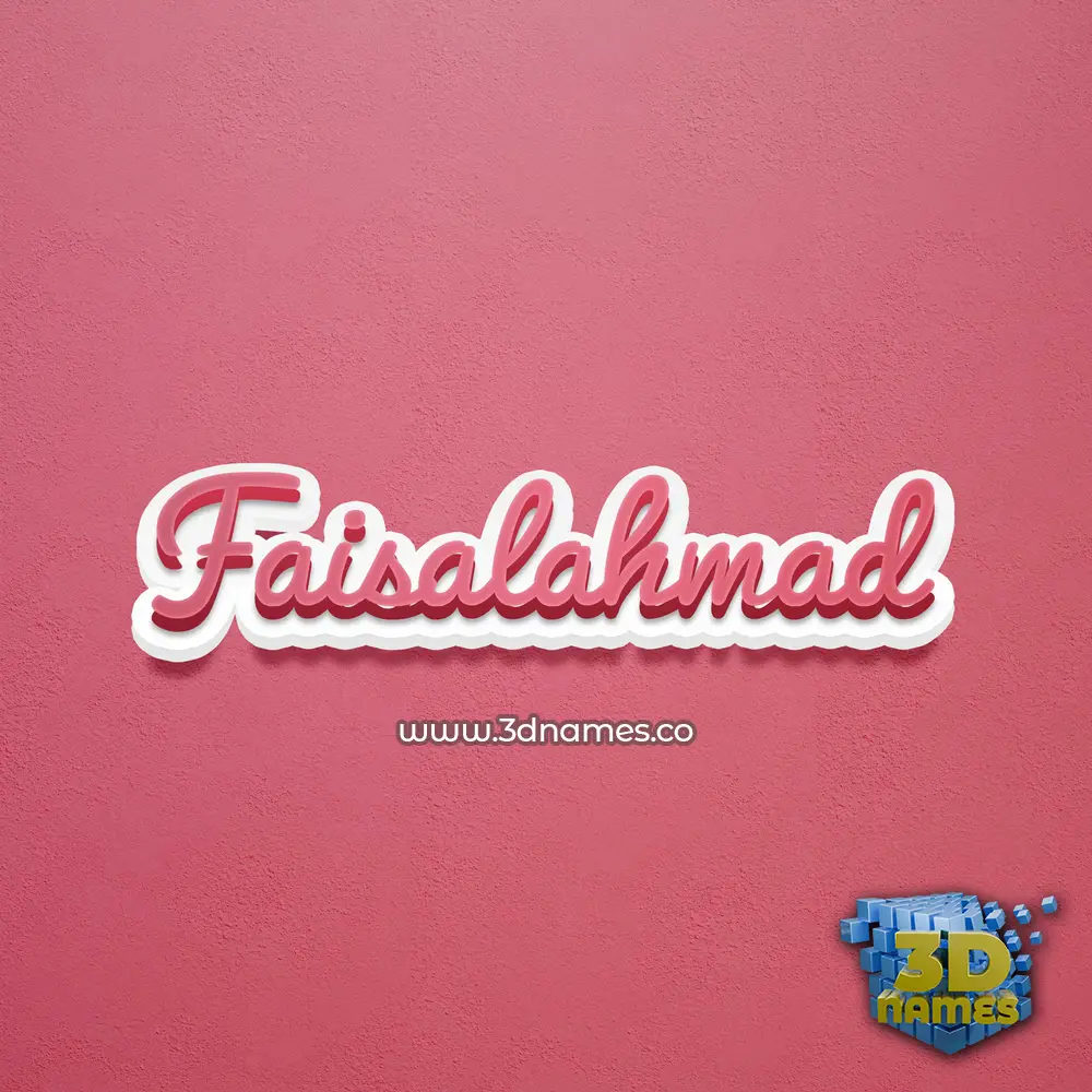 faisalahmad in Red Scribble style - 3D name wallpaper