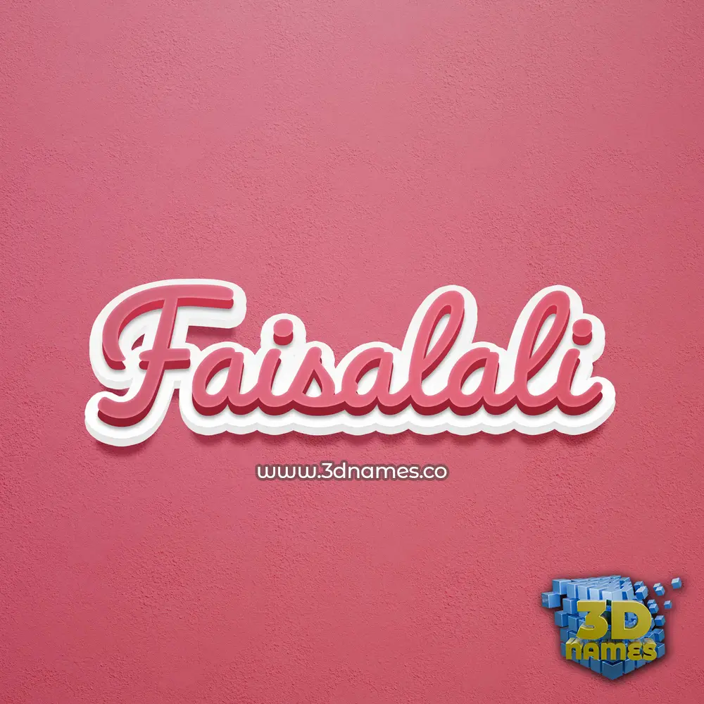 faisalali in Red Scribble style - 3D name wallpaper