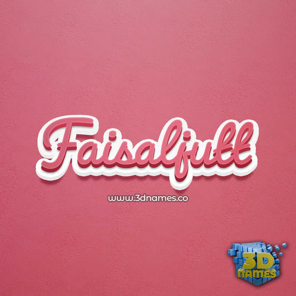 faisaljutt in Red Scribble style - 3D name wallpaper