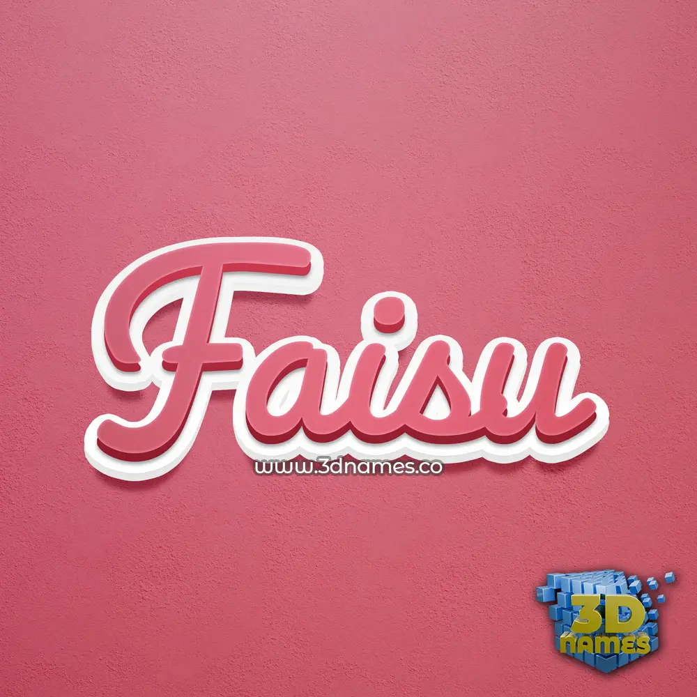faisu in Red Scribble style - 3D name wallpaper