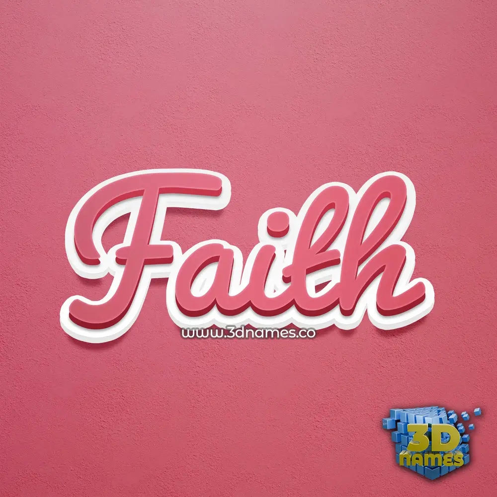 faith in Red Scribble style - 3D name wallpaper