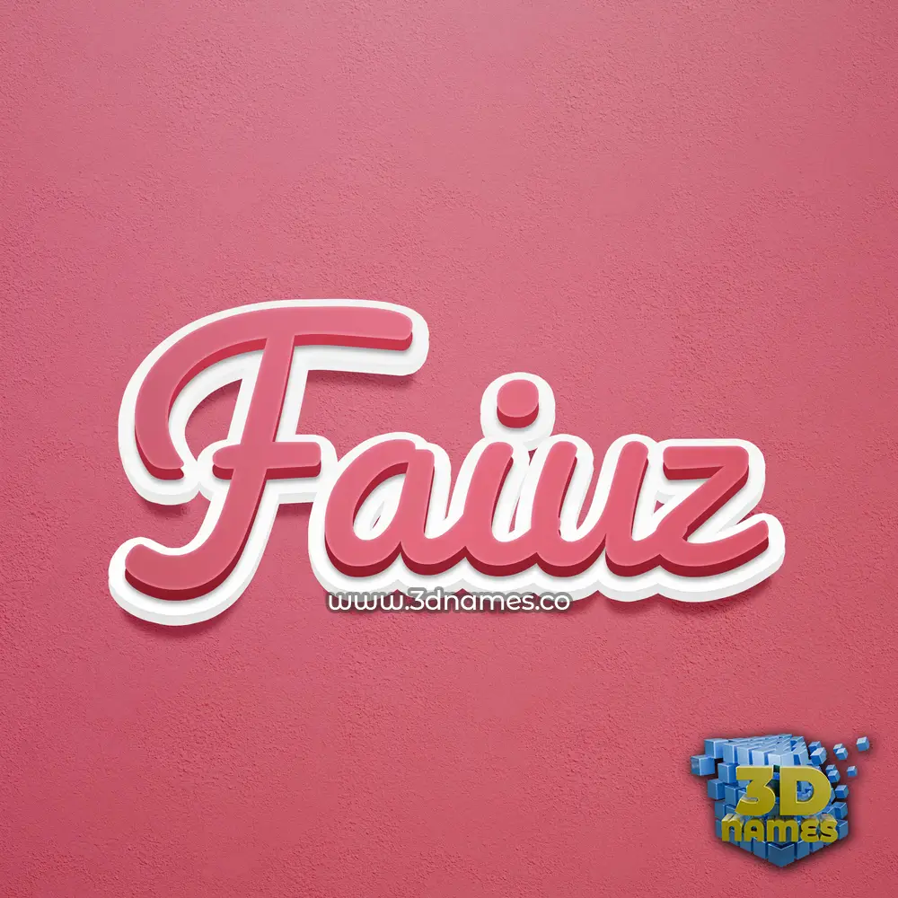 faiuz in Red Scribble style - 3D name wallpaper