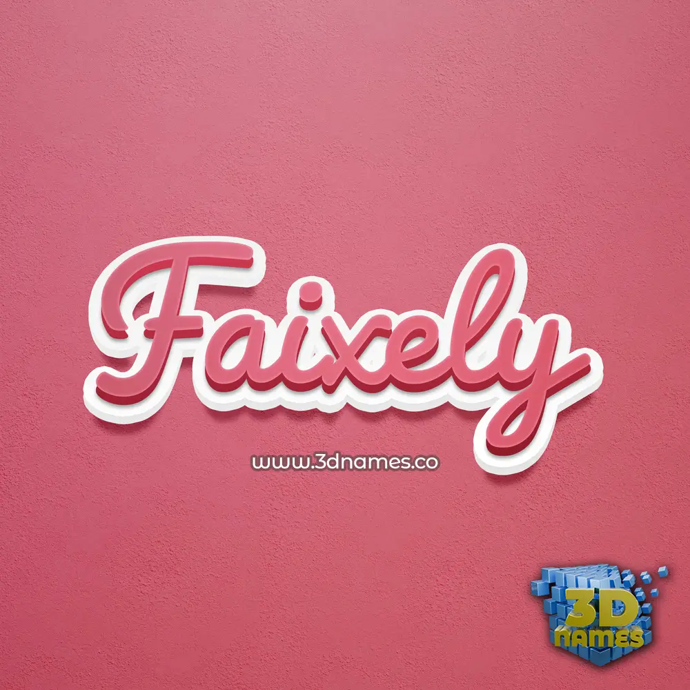 faixely in Red Scribble style - 3D name wallpaper