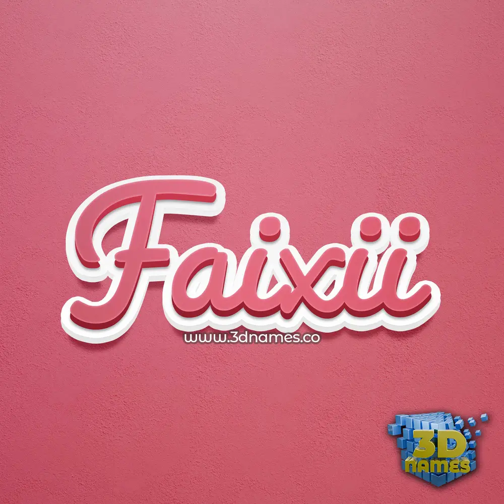 faixii in Red Scribble style - 3D name wallpaper