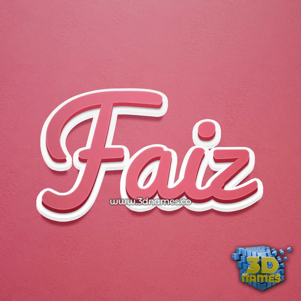 faiz in Red Scribble style - 3D name wallpaper