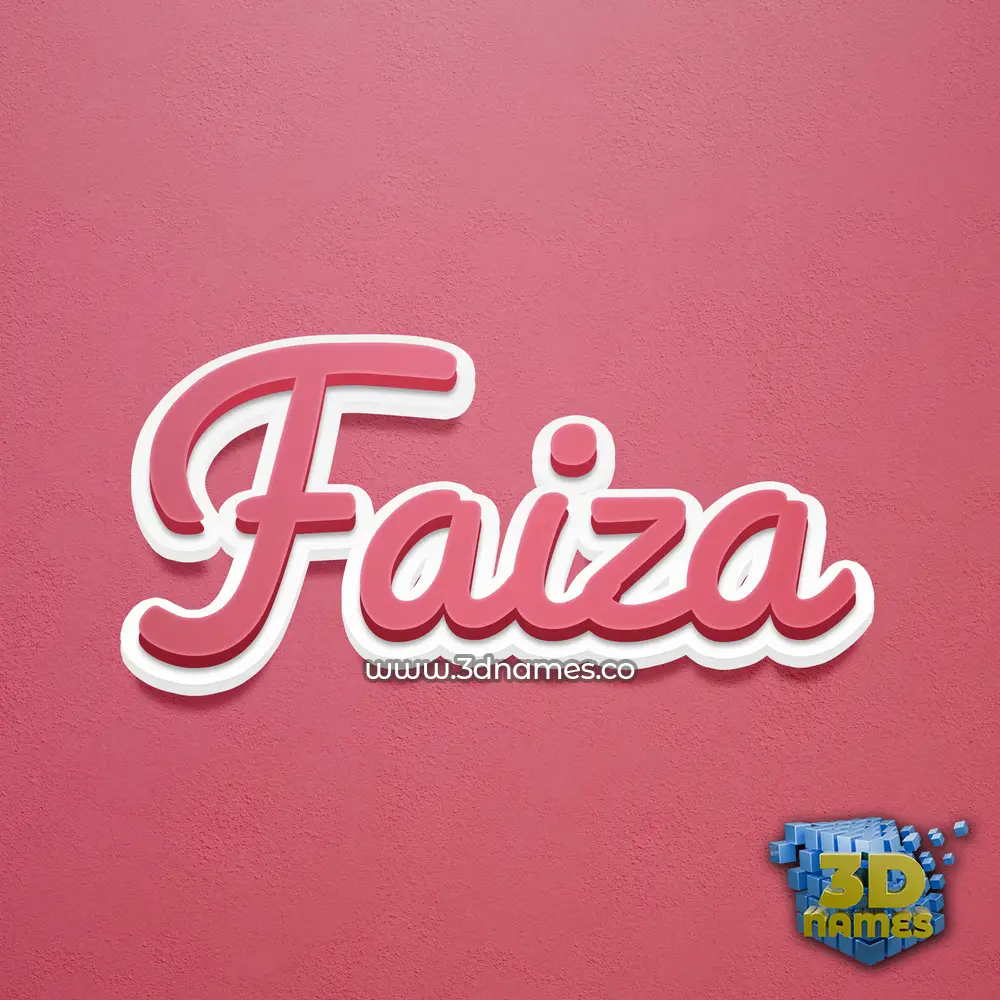 faiza in Red Scribble style - 3D name wallpaper