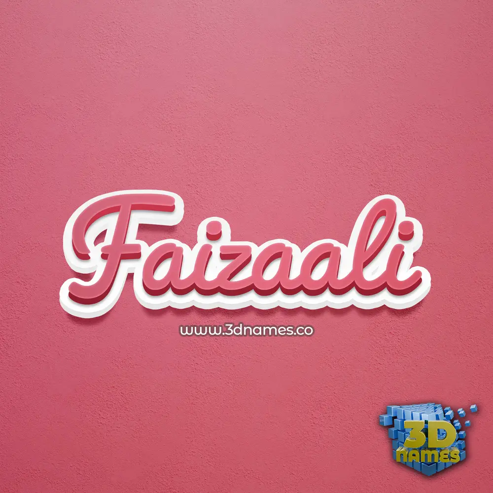 faizaali in Red Scribble style - 3D name wallpaper