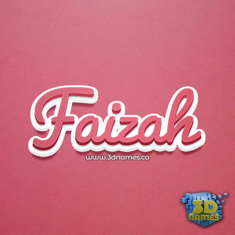 faizah in Red Scribble style - 3D name wallpaper