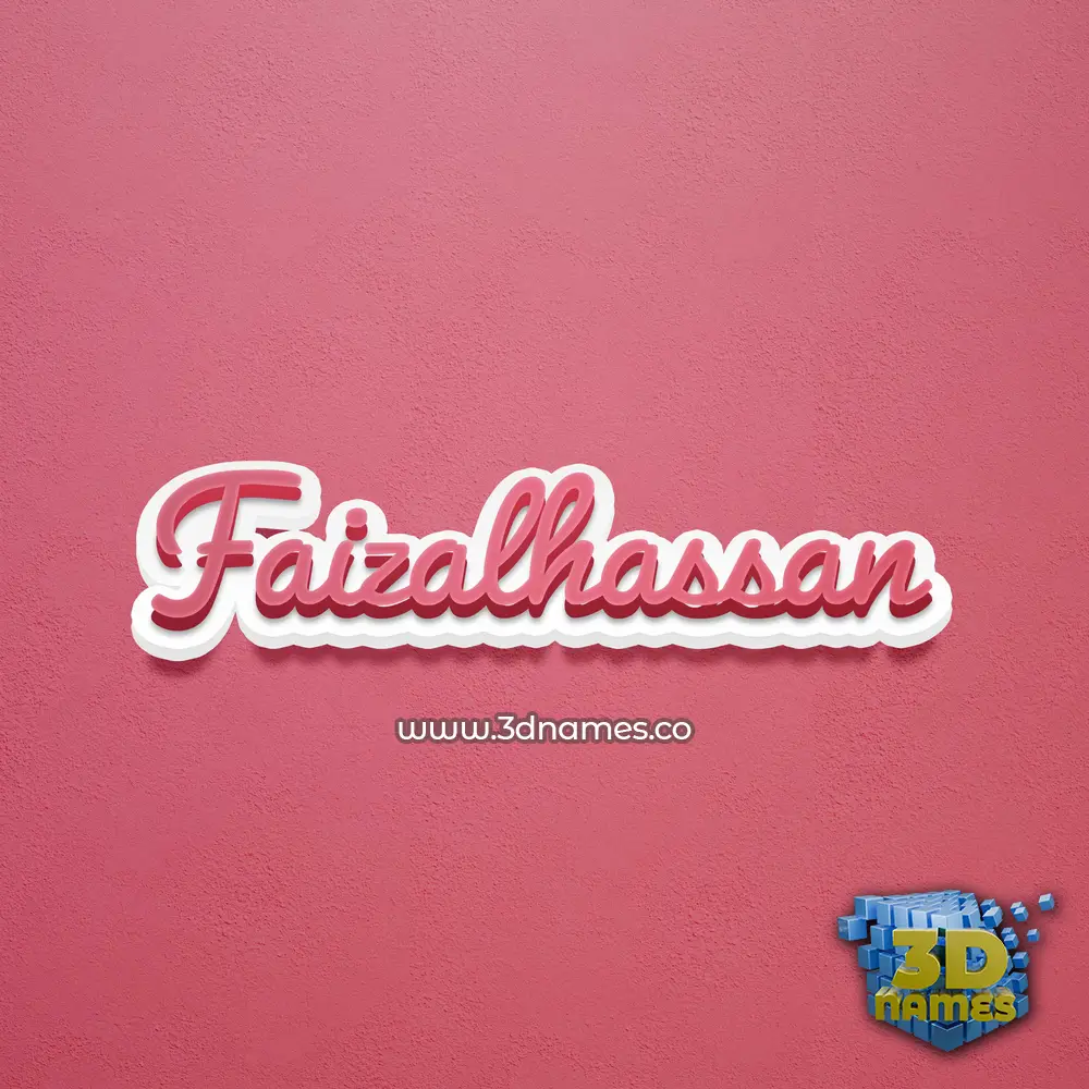 faizalhassan in Red Scribble style - 3D name wallpaper