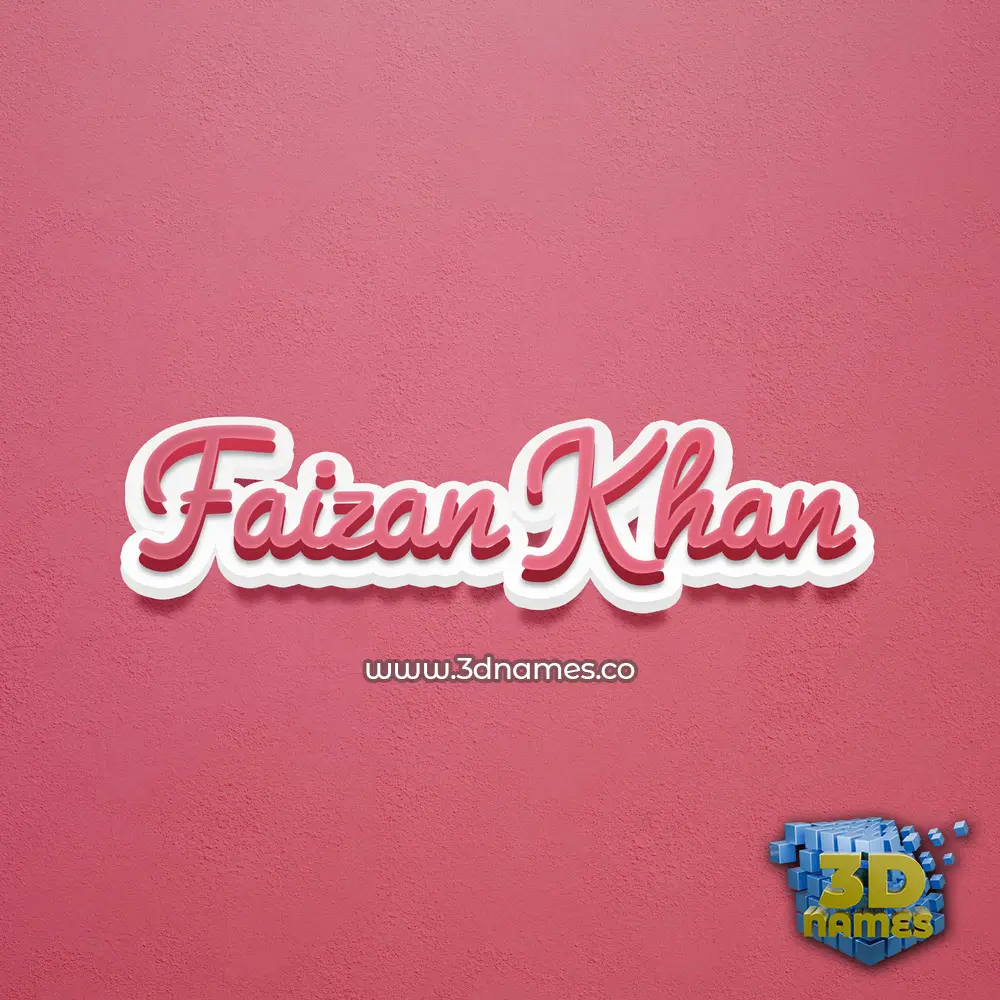 faizan khan in Red Scribble style - 3D name wallpaper
