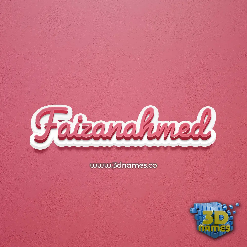 faizanahmed in Red Scribble style - 3D name wallpaper