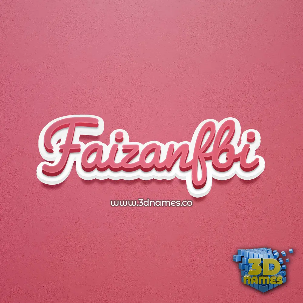faizanfbi in Red Scribble style - 3D name wallpaper