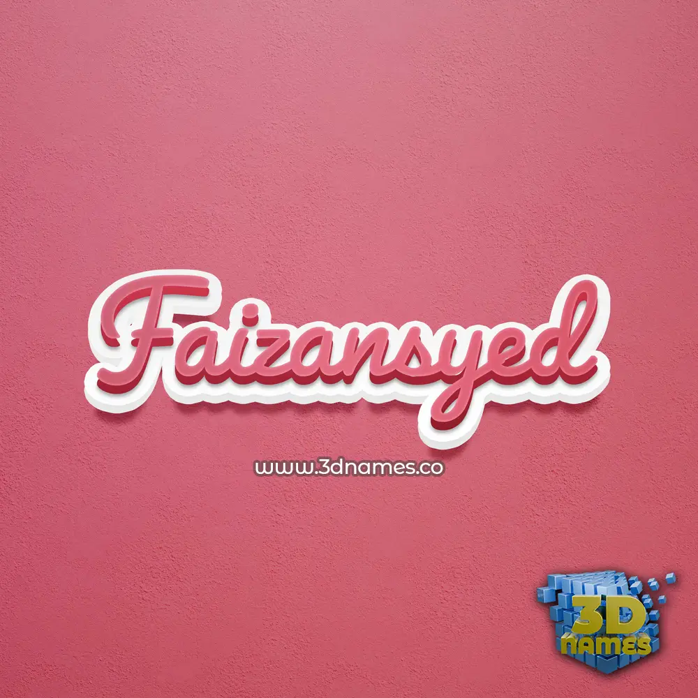 faizansyed in Red Scribble style - 3D name wallpaper