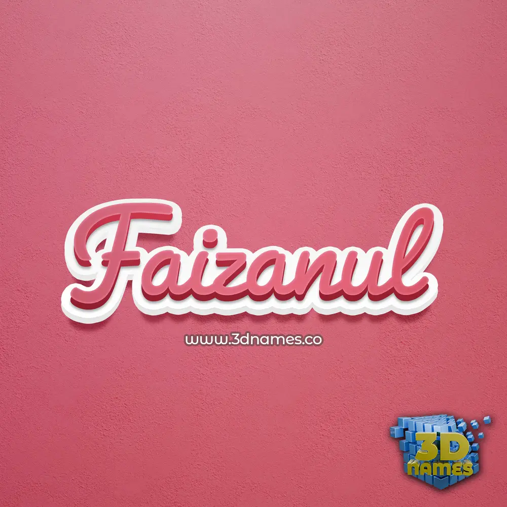 faizanul in Red Scribble style - 3D name wallpaper