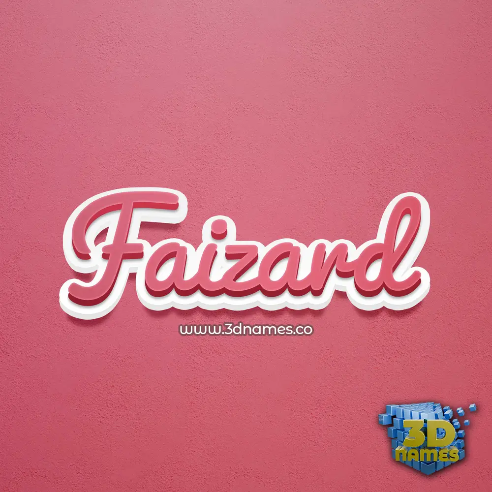 faizard in Red Scribble style - 3D name wallpaper