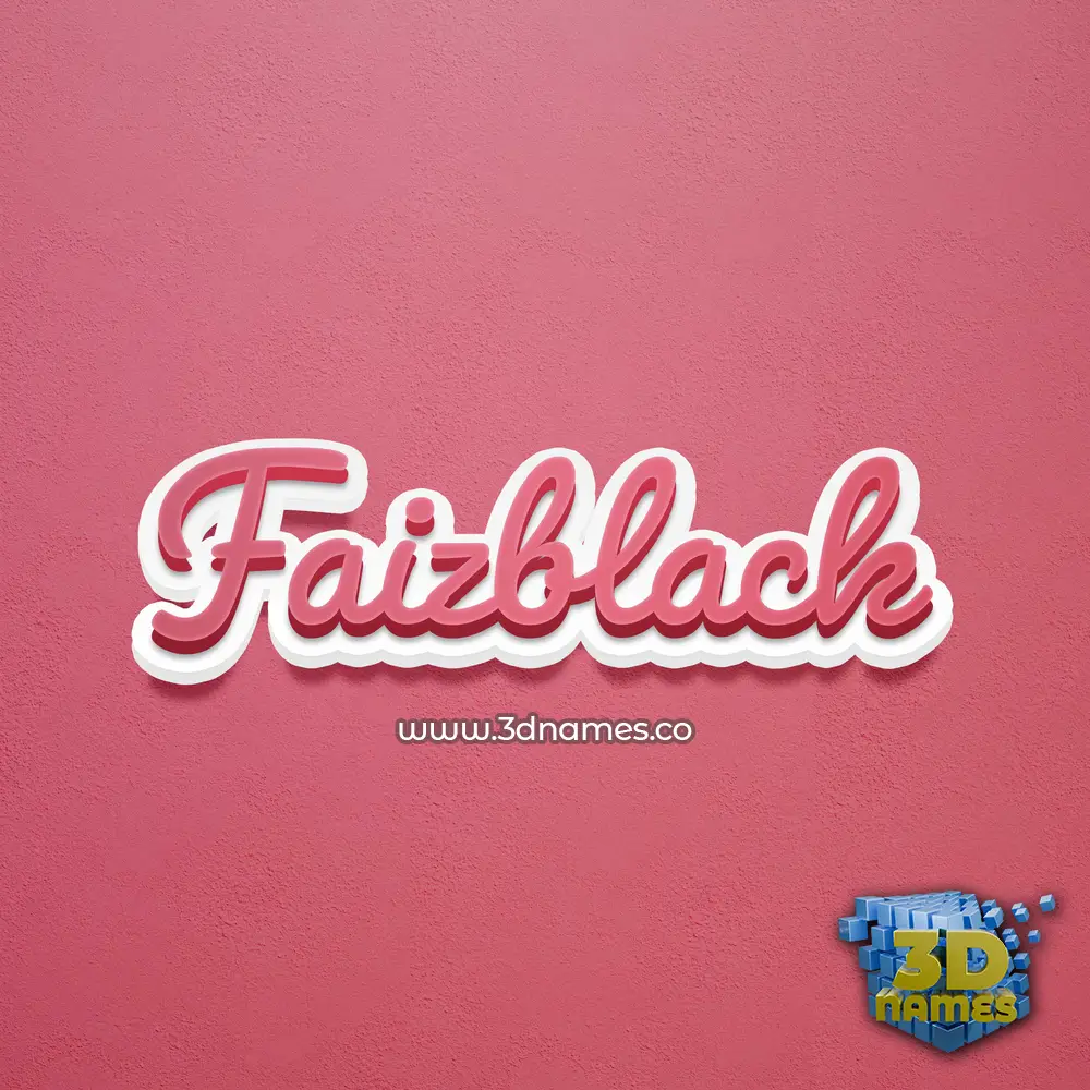 faizblack in Red Scribble style - 3D name wallpaper