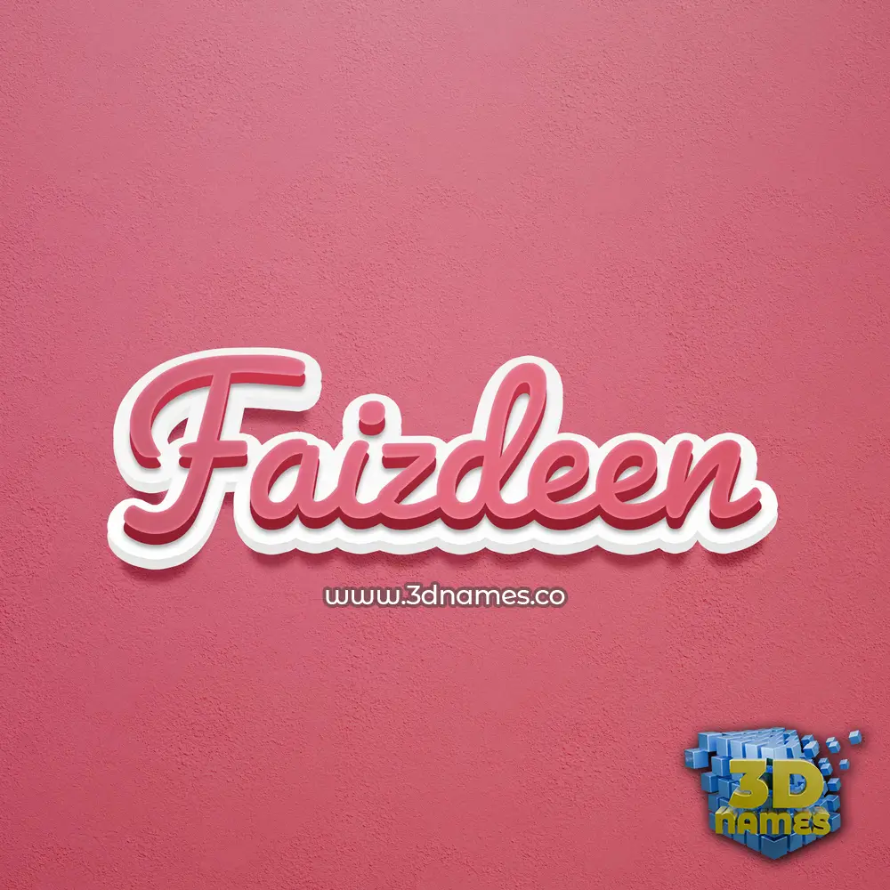 faizdeen in Red Scribble style - 3D name wallpaper
