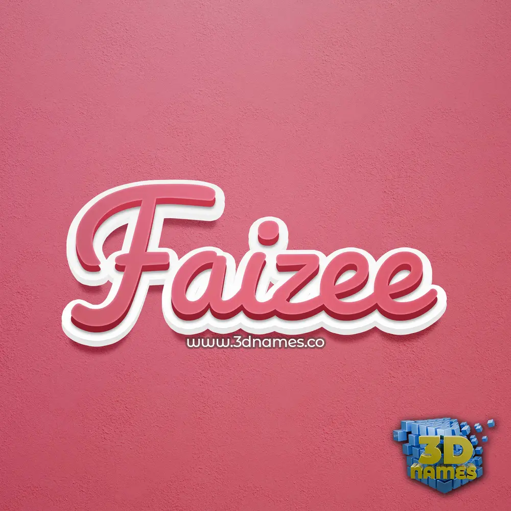 faizee in Red Scribble style - 3D name wallpaper