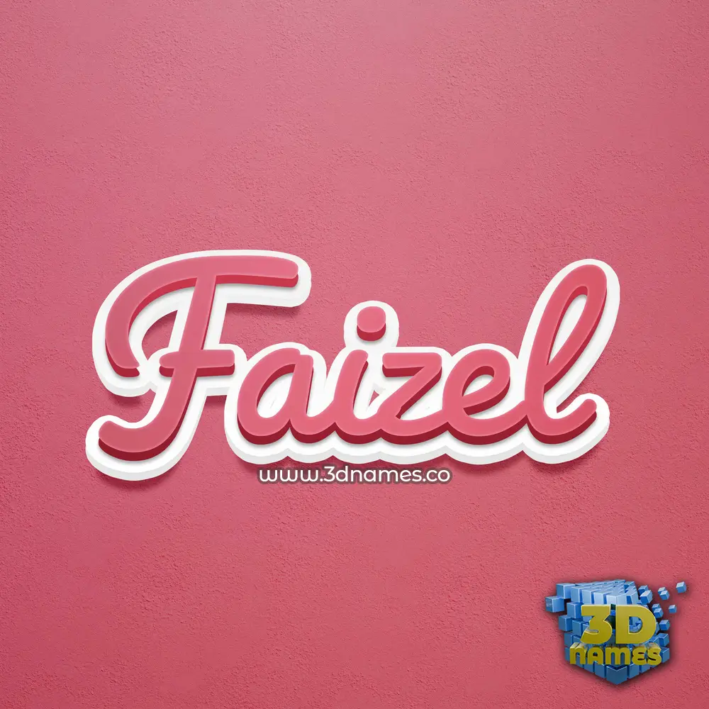 faizel in Red Scribble style - 3D name wallpaper