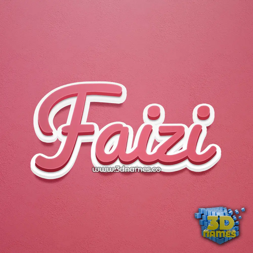 faizi in Red Scribble style - 3D name wallpaper