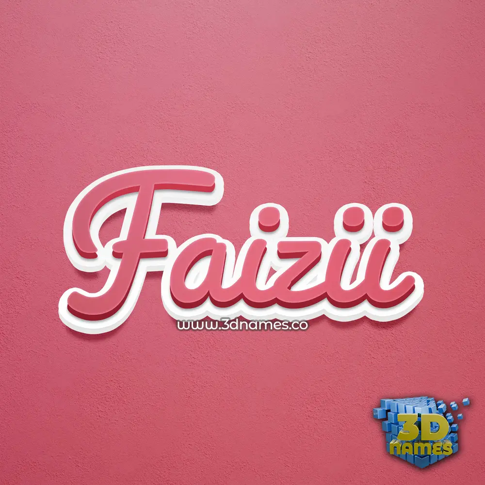 faizii in Red Scribble style - 3D name wallpaper