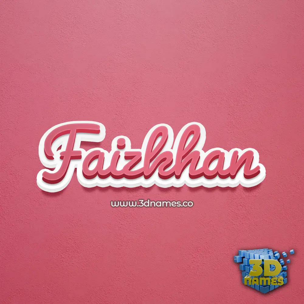 faizkhan in Red Scribble style - 3D name wallpaper
