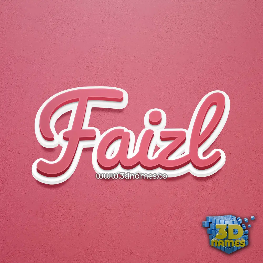 faizl in Red Scribble style - 3D name wallpaper