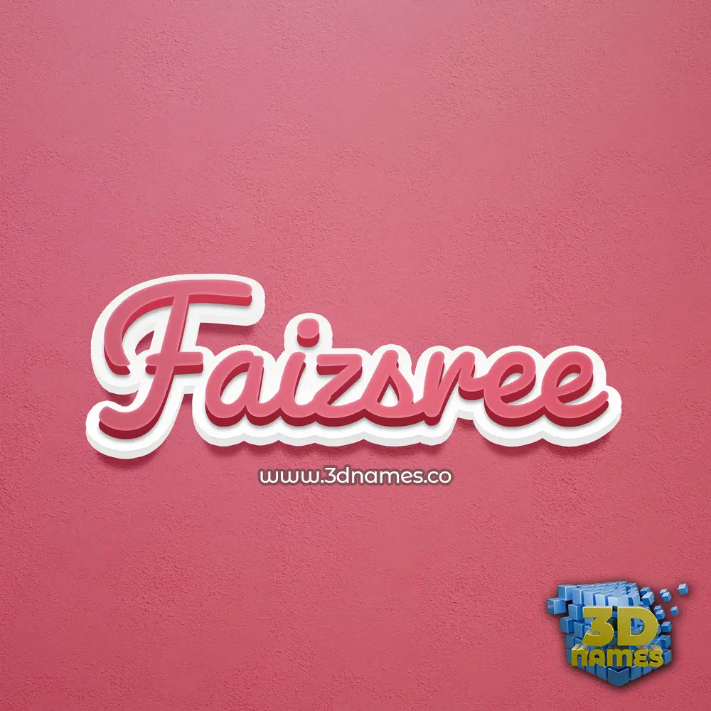 faizsree in Red Scribble style - 3D name wallpaper