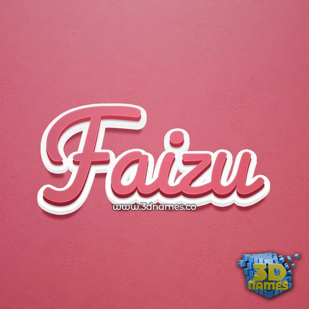 faizu in Red Scribble style - 3D name wallpaper