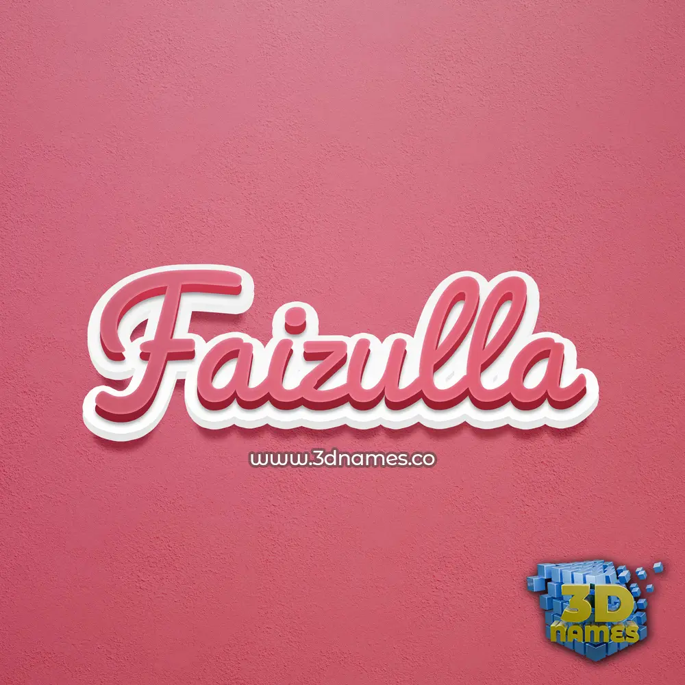faizulla in Red Scribble style - 3D name wallpaper