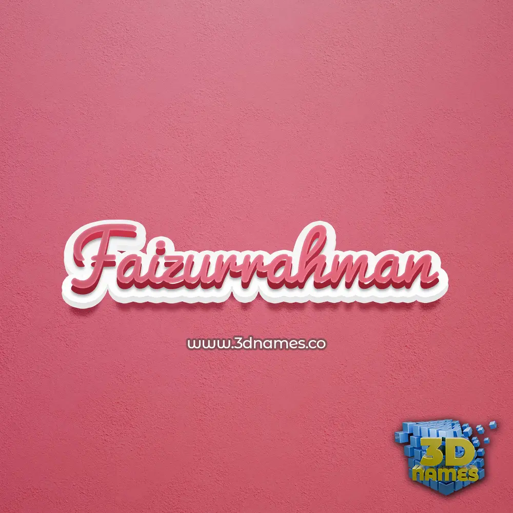 faizurrahman in Red Scribble style - 3D name wallpaper
