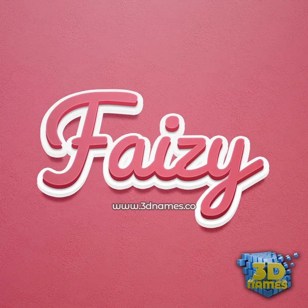 faizy in Red Scribble style - 3D name wallpaper