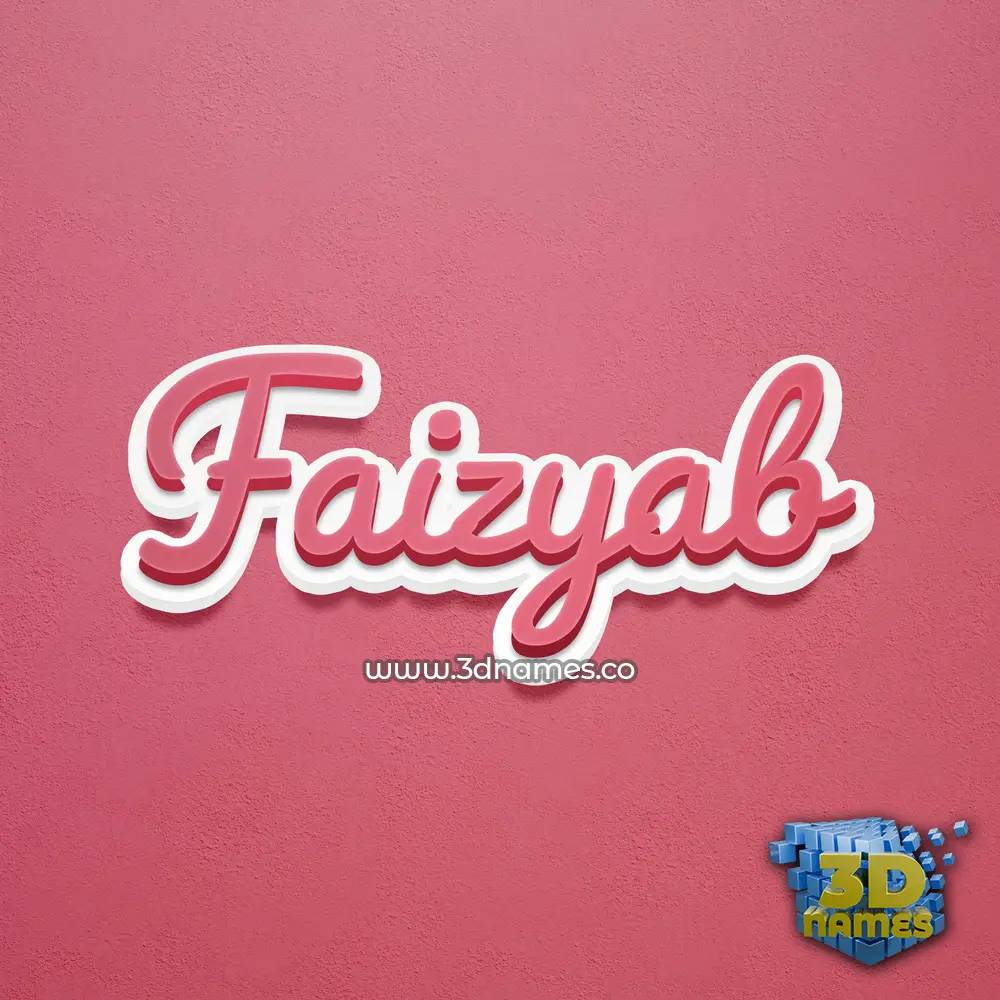 faizyab in Red Scribble style - 3D name wallpaper