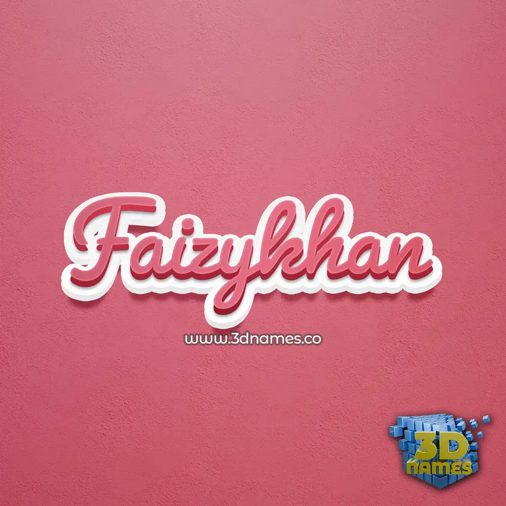 faizykhan in Red Scribble style - 3D name wallpaper