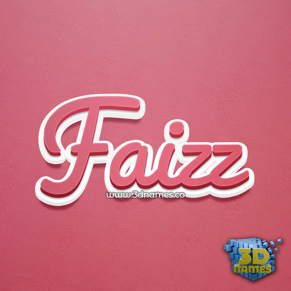 faizz in Red Scribble style - 3D name wallpaper