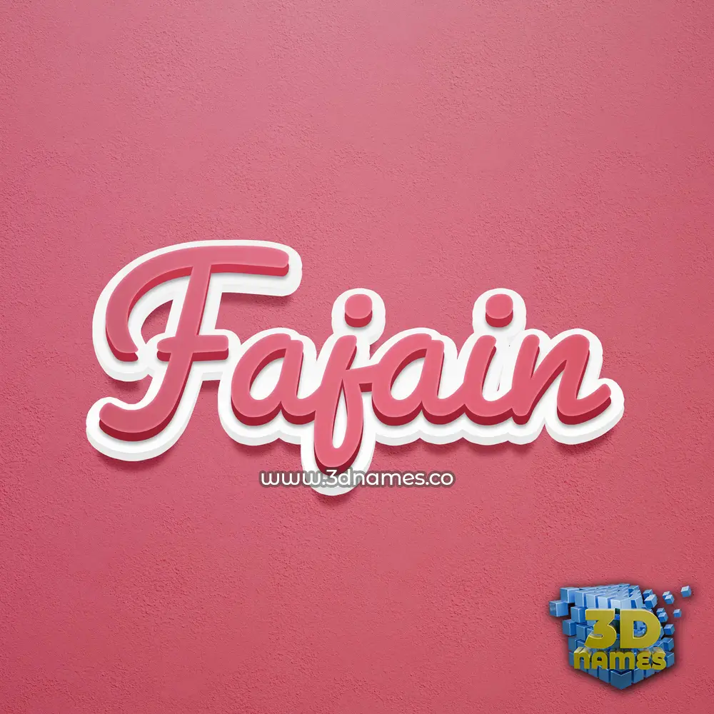 fajain in Red Scribble style - 3D name wallpaper