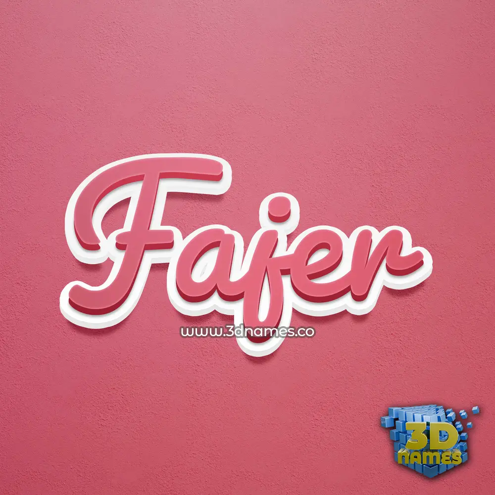 fajer in Red Scribble style - 3D name wallpaper